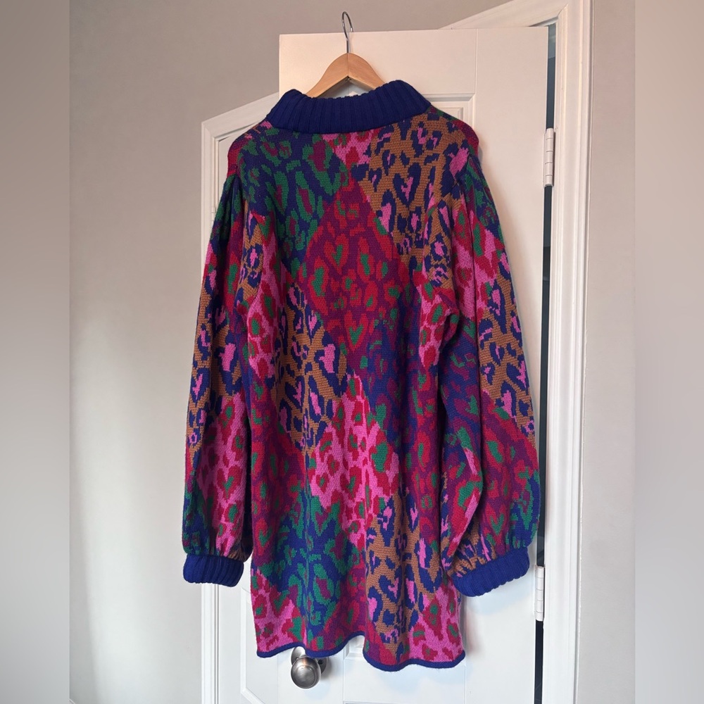 Farm Rio Mixed Leopard Pop Sweater Dress XL - Picture 2 of 7